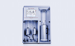 Anton Paar Nova 800 BET Surface Area Analyzer with touchscreen display, two analysis ports with sample tubes, and integrated Dewar in open cabinet