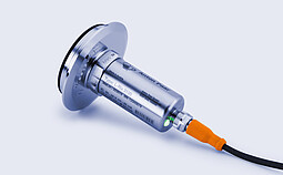 Inline refractometer sensor Anton Paar L-Rix 3100 PG with threaded process connections, stainless steel housing, and printed technical label